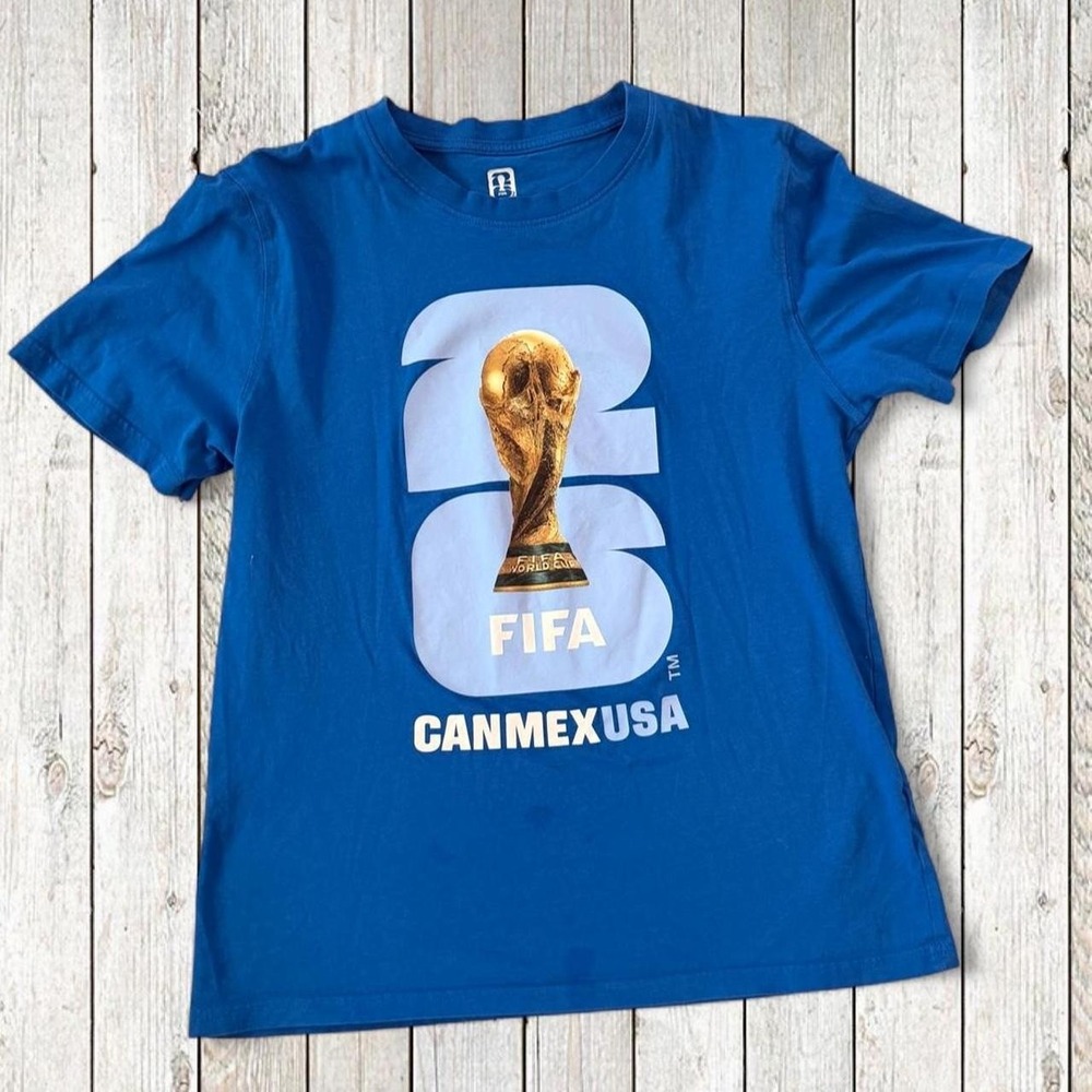 FIFA World Cup 2026 Kids Blue Graphic T Shirt Youth L 14/16